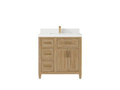 Santa Monica Teak Wood 36 in. W x 22 in. D Center Sink Bathroom Vanity - photo 23