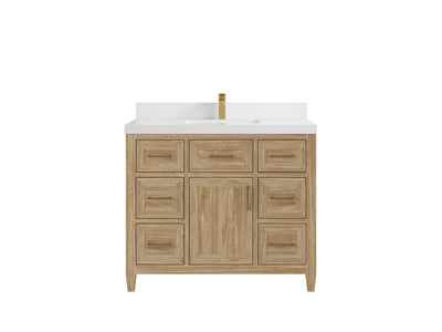 Santa Monica Teak Wood 42 in. W x 22 in. D Single Sink Bathroom Vanity