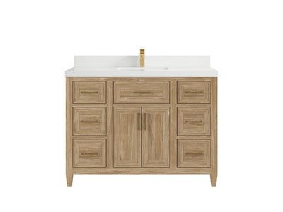 Santa Monica Teak Wood 48 in. W x 22 in. D Single Sink Bathroom Vanity