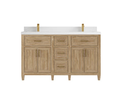 Santa Monica Teak Wood 60 in. W x 22 in. D Double Sink Bathroom Vanity - photo 24