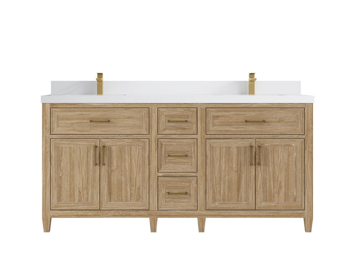 Santa Monica Teak Wood 72 in. W x 22 in. D Double Sink Bathroom Vanity - photo 24