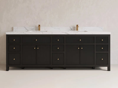 Sonoma 96 in W x 22 in D Free Standing Reeded Double Sink Bathroom Vanity