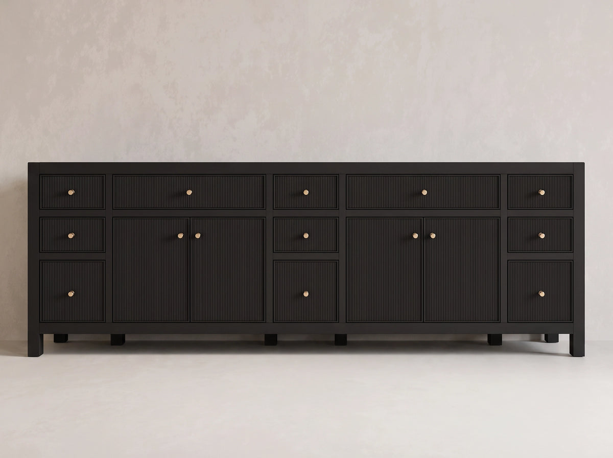 Sonoma 96 in W x 22 in D Free Standing Reeded Double Sink Bathroom Vanity