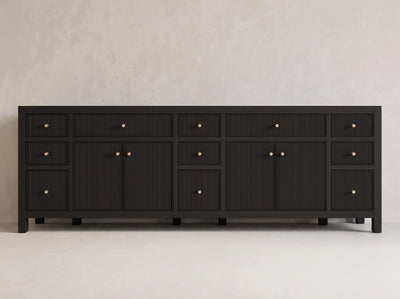 Sonoma 96 in W x 22 in D Free Standing Reeded Double Sink Bathroom Vanity