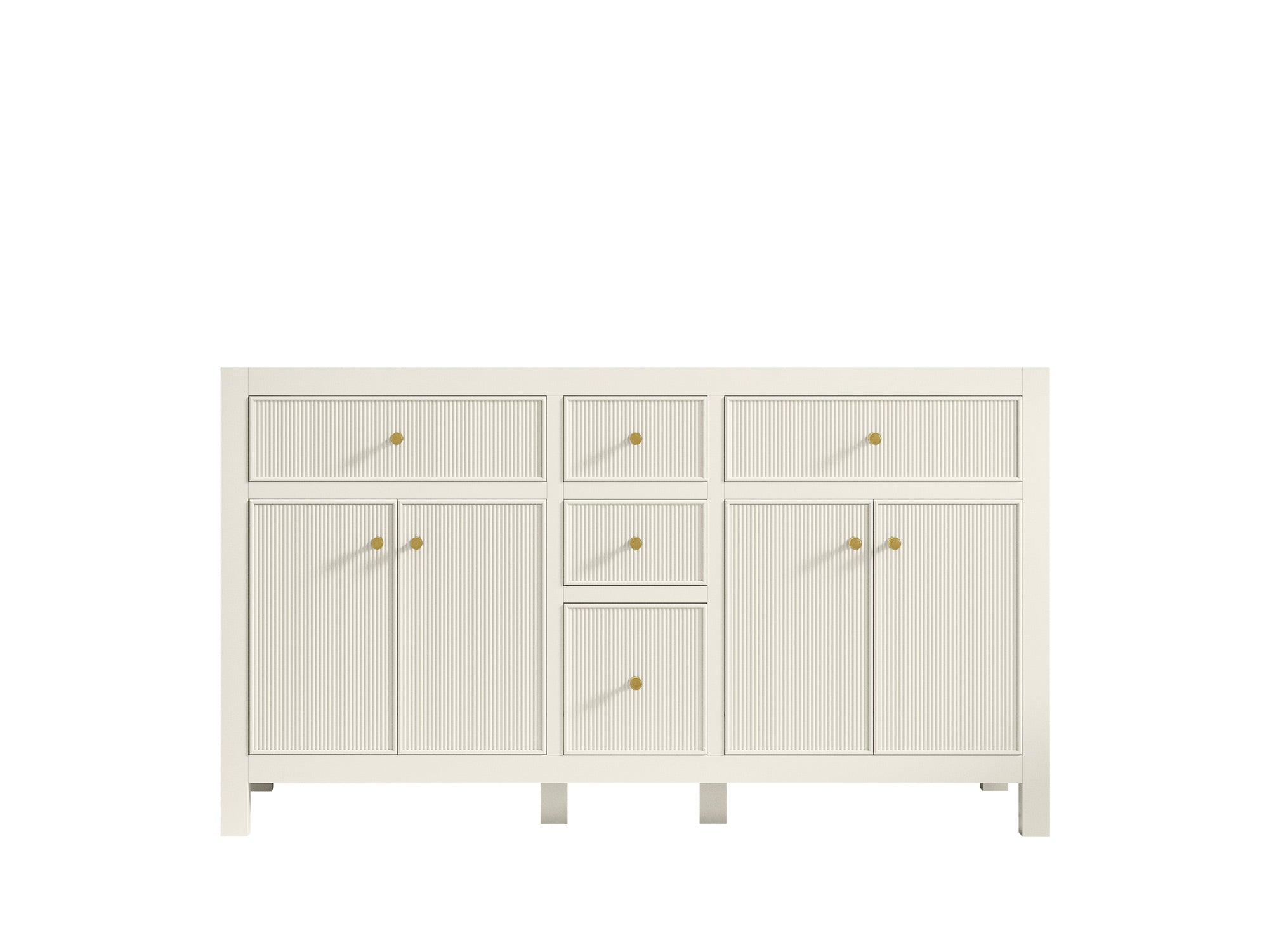 Sonoma 60 in W x 22 in D Free Standing Reeded Double Sink Bathroom Vanity