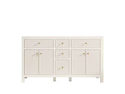 Sonoma 60 in W x 22 in D Free Standing Reeded Double Sink Bathroom Vanity