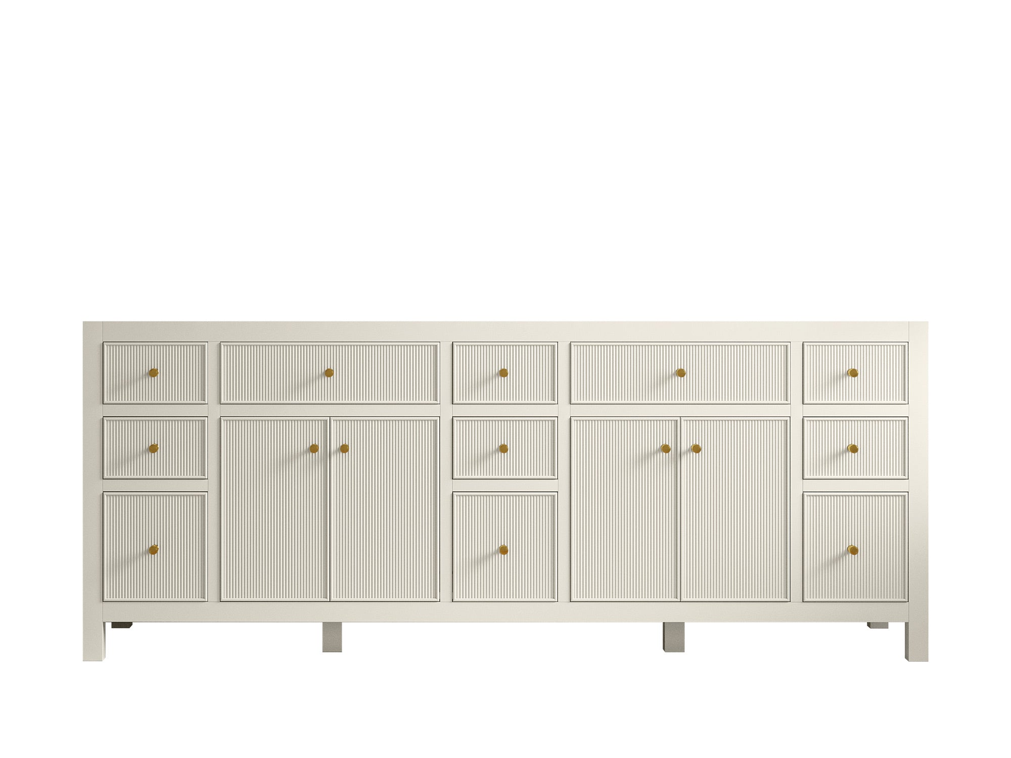 Sonoma 84 in W x 22 in D Free Standing Reeded Double Sink Bathroom Vanity