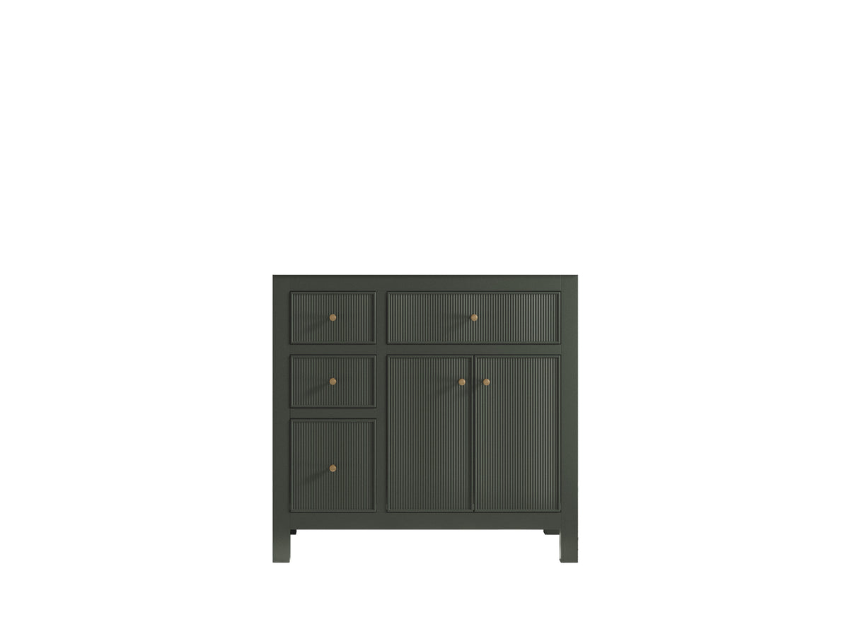 Sonoma 36 in. W x 22 in. D Right Offset Sink Bathroom Vanity in Pewter Green with countertop - Cabinet Only
