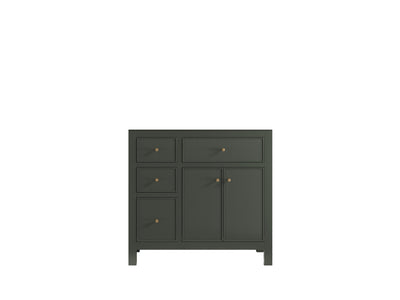 Sonoma 36 in. W x 22 in. D Right Offset Sink Bathroom Vanity in Pewter Green with countertop - Cabinet Only