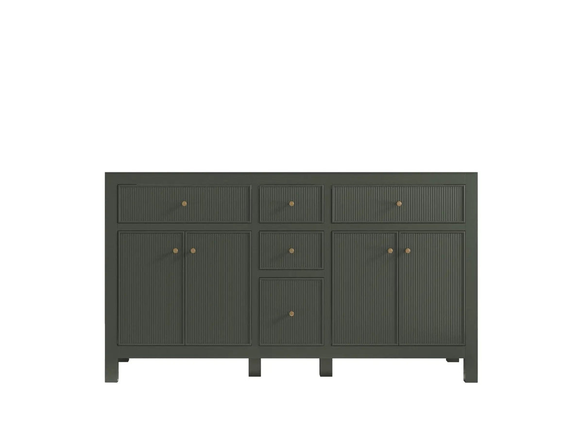 Sonoma 60 in W x 22 in D Free Standing Reeded Double Sink Bathroom Vanity