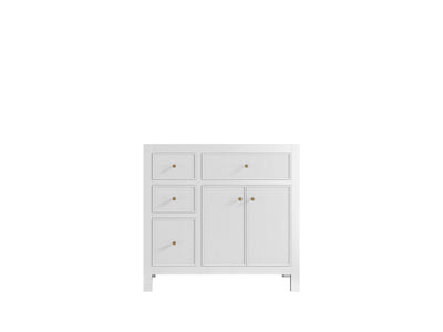 Sonoma 36 in. W x 22 in. D Right Offset Sink Bathroom Vanity in White with countertop - Cabinet Only