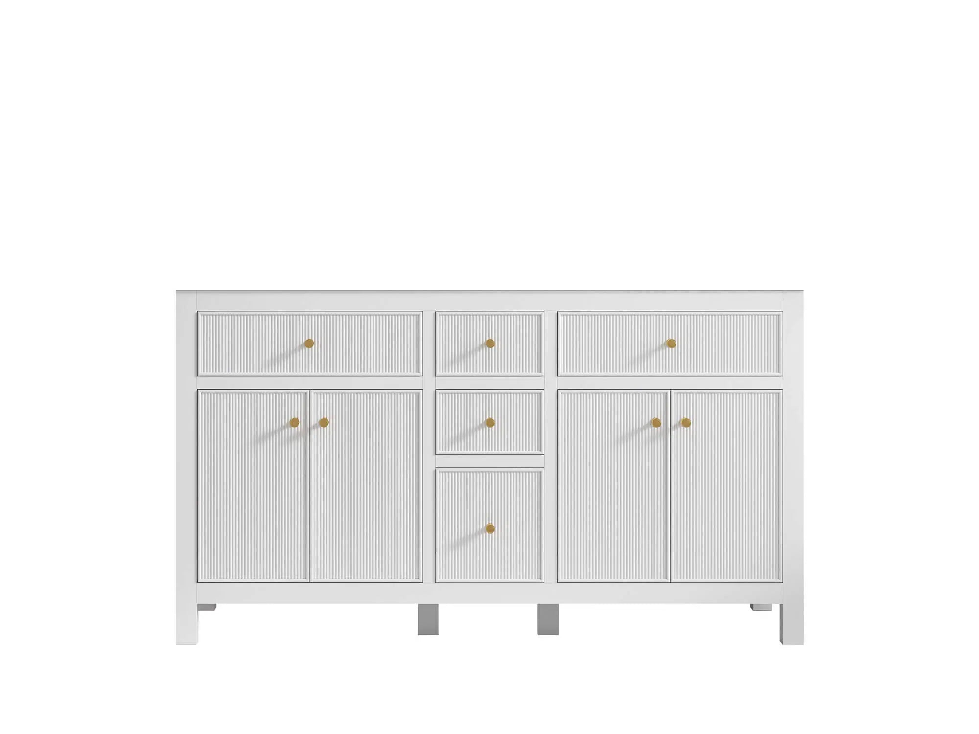Sonoma 60 in W x 22 in D Free Standing Reeded Double Sink Bathroom Vanity