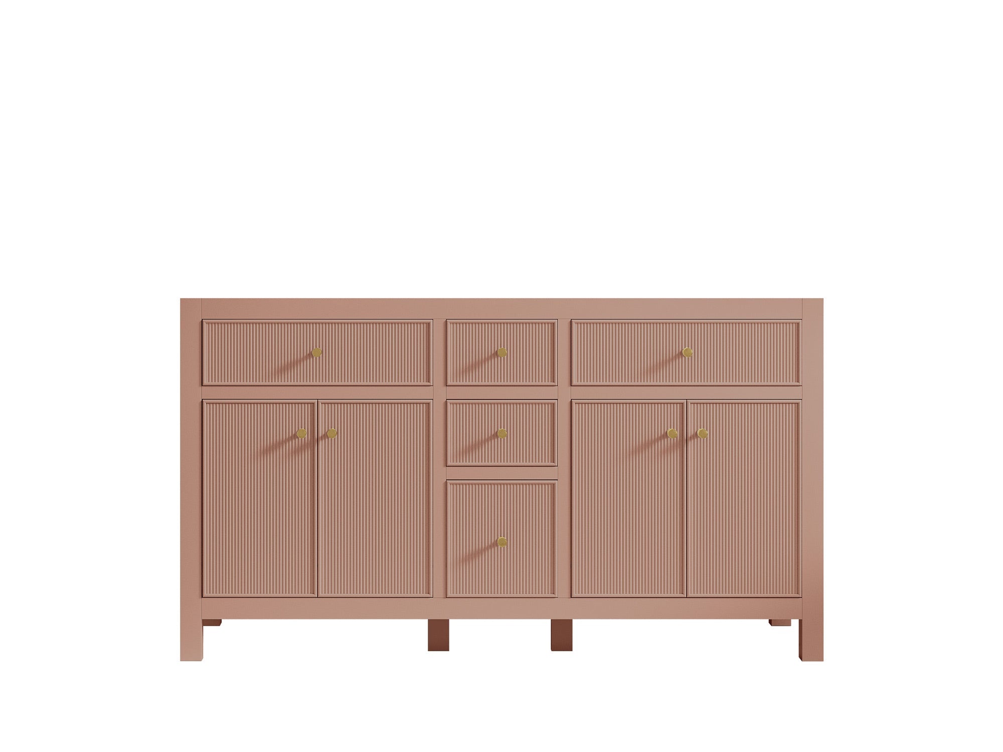 Sonoma 60 in W x 22 in D Free Standing Reeded Double Sink Bathroom Vanity