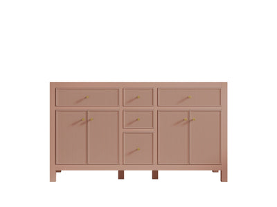 Sonoma 60 in W x 22 in D Free Standing Reeded Double Sink Bathroom Vanity