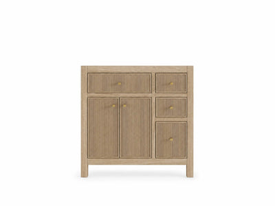 Sonoma Reeded Teak Wood 36 in. W x 22 in. D Center Sink Bathroom Vanity