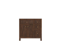 Sonoma Reeded Teak Wood 36 in. W x 22 in. D Left Offset Sink Bathroom Vanity - photo 6