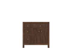 Sonoma Reeded Teak Wood 36 in. W x 22 in. D Right Offset Sink Bathroom Vanity - photo 6