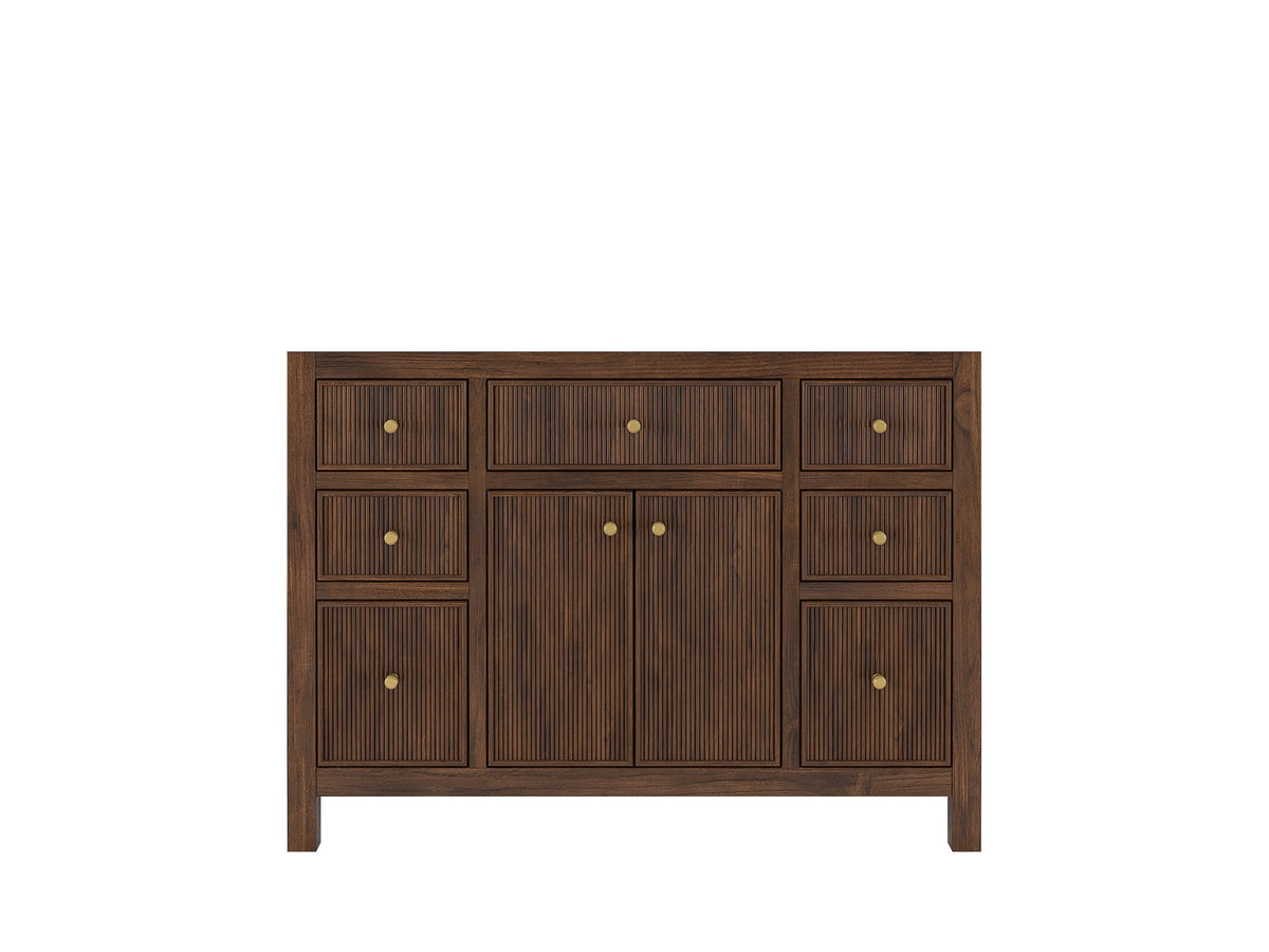 Sonoma Reeded Teak Wood 48 in. W x 22 in. D Single Sink Bathroom Vanity