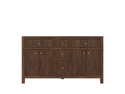 Sonoma Reeded Teak Wood 60 in. W x 22 in. D Double Sink Bathroom Vanity