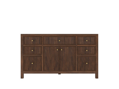 Sonoma Reeded Teak Wood 60 in. W x 22 in. D Single Sink Bathroom Vanity