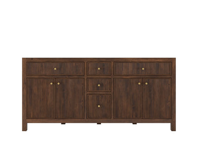 Sonoma Reeded Teak Wood 72 in. W x 22 in. D Double Sink Bathroom Vanity
