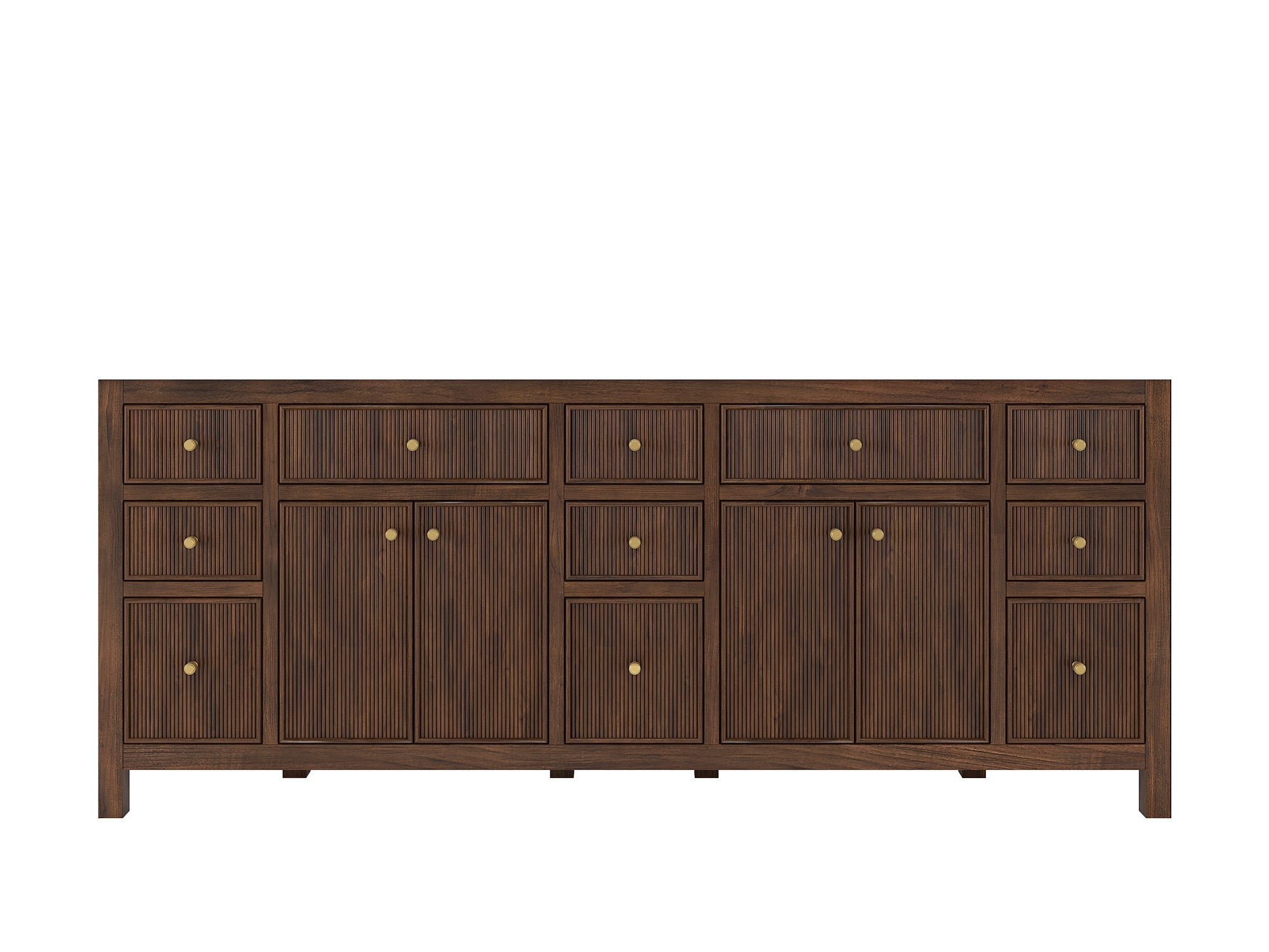 Sonoma Reeded Teak Wood 84 in. W x 22 in. D Double Sink Bathroom Vanity