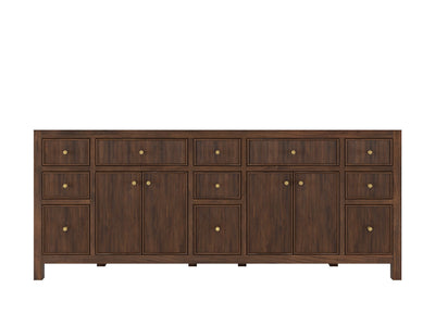 Sonoma Reeded Teak Wood 84 in. W x 22 in. D Double Sink Bathroom Vanity