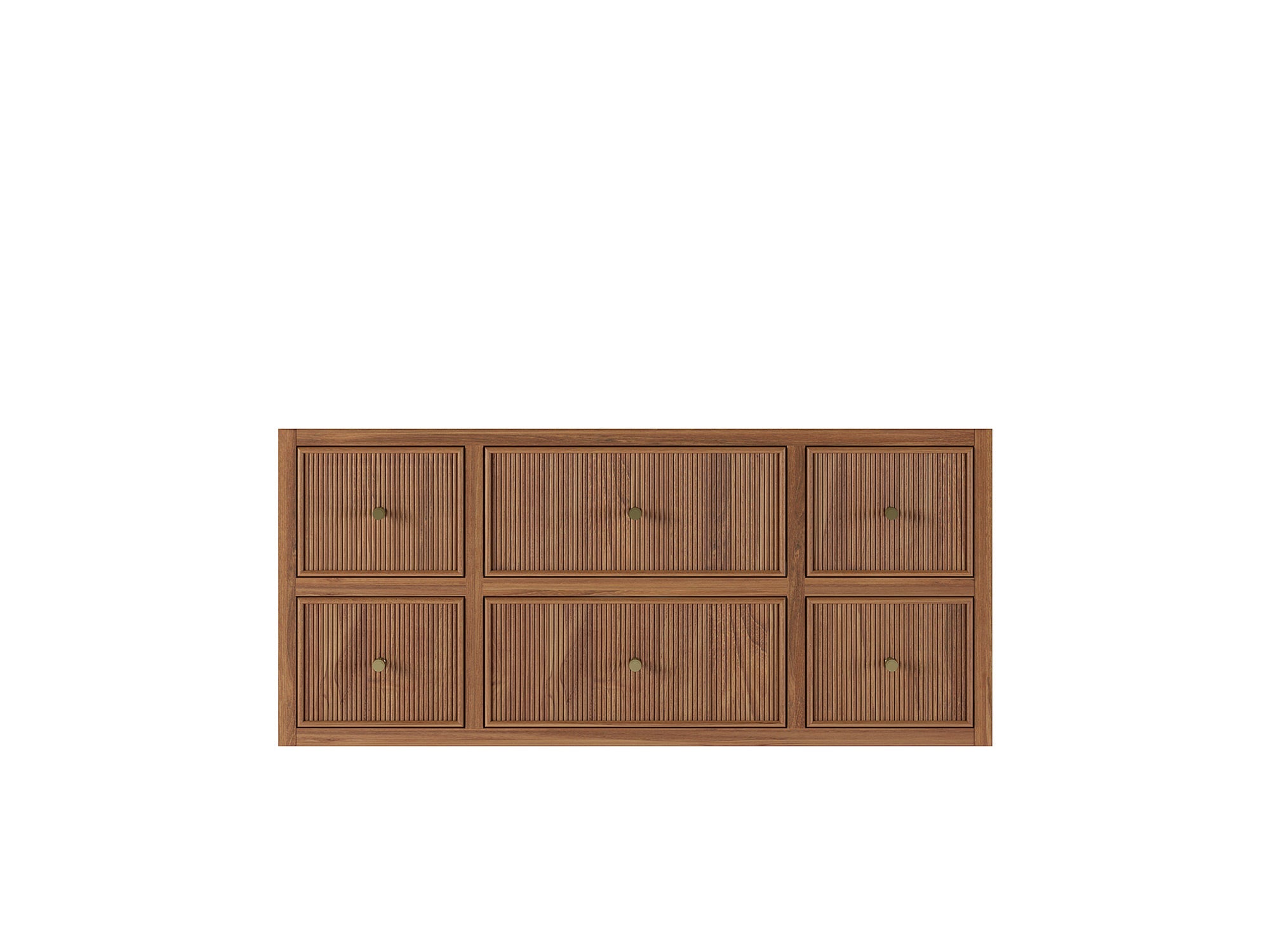 Sonoma Reeded Floating Teak Wood 48 in. W x 22 in. D Single Sink Bathroom Vanity
