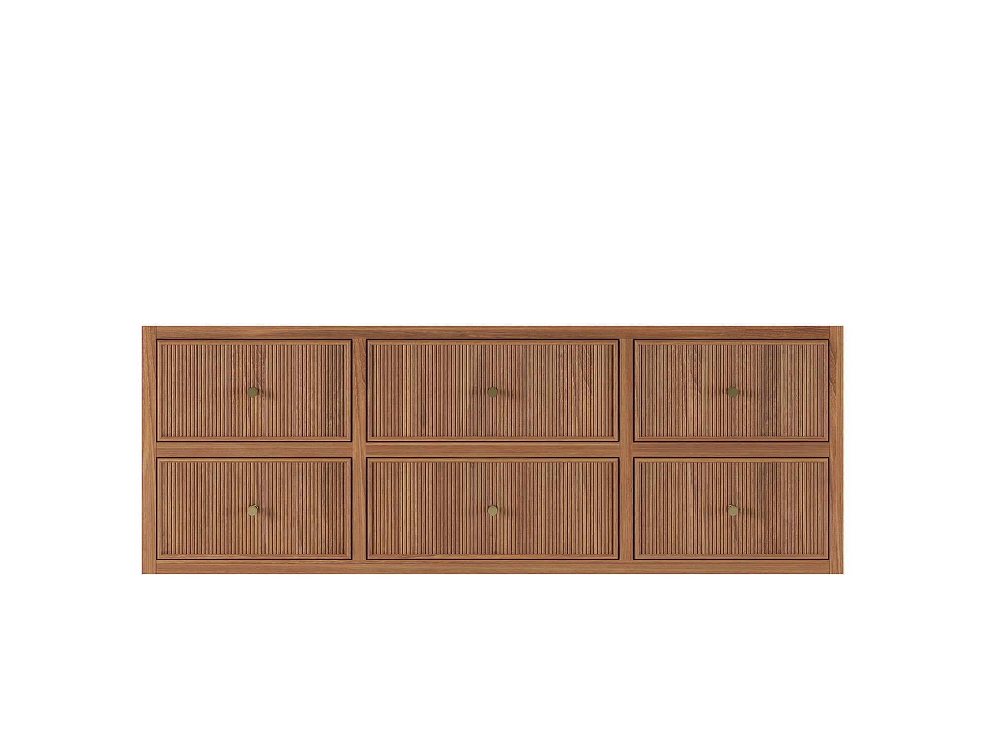 Sonoma Reeded Floating Teak 60 in. W x 22 in. D Single Sink Bathroom Vanity