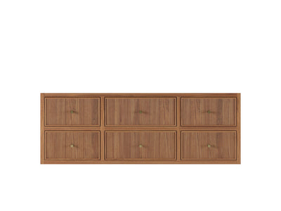 Sonoma Reeded Floating Teak 60 in. W x 22 in. D Single Sink Bathroom Vanity