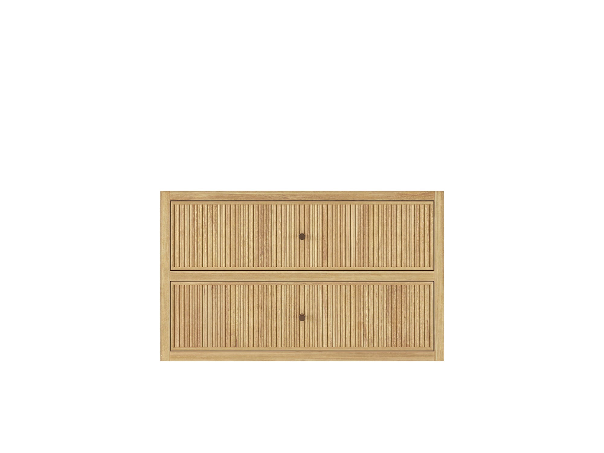 Sonoma Reeded Floating Teak 36 in. W x 22 in. D Center Sink Bathroom Vanity