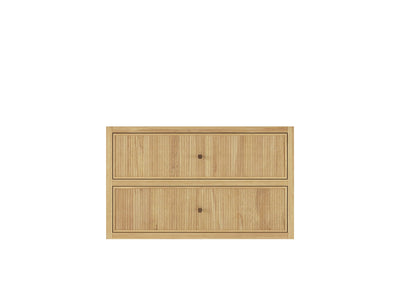 Sonoma Reeded Floating Teak 36 in. W x 22 in. D Center Sink Bathroom Vanity