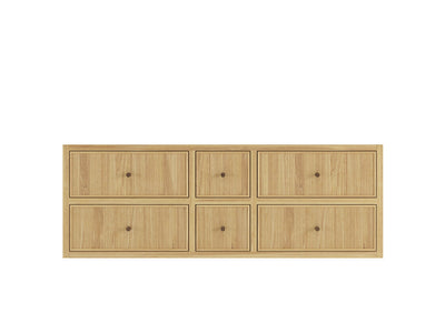 Sonoma Reeded Floating Teak 60 in. W x 22 in. D Double Sink Bathroom Vanity