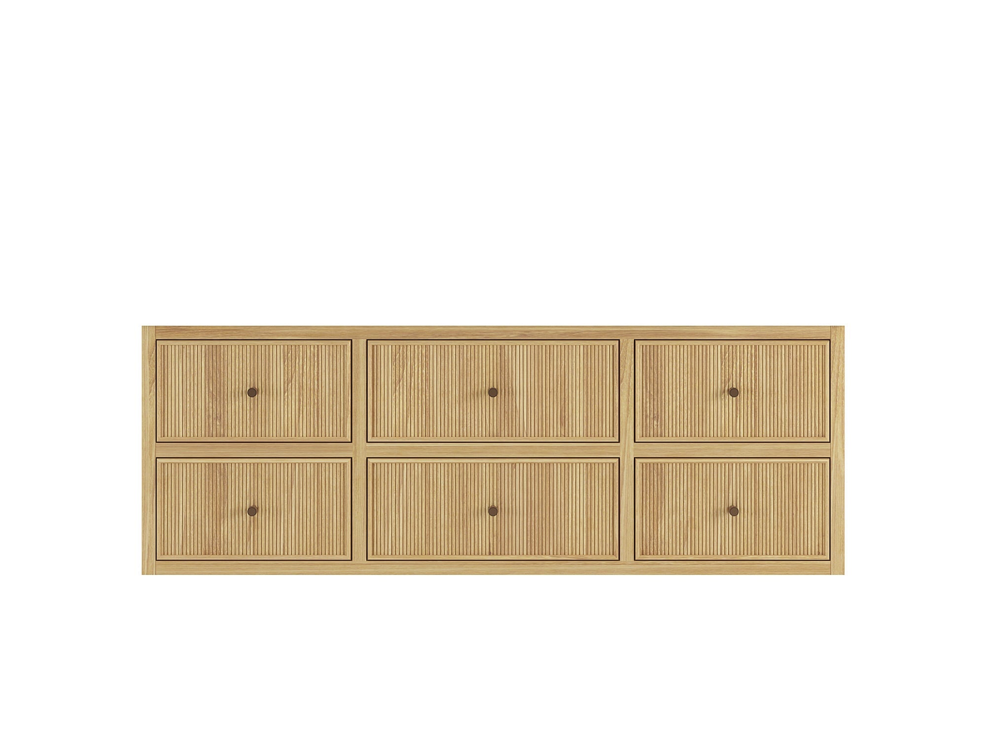 Sonoma Reeded Floating Teak Wood 60 in. W x 22 in. D Single Sink Bathroom Vanity