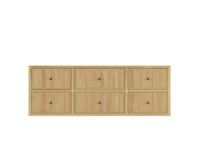 Sonoma Reeded Floating Teak Wood 60 in. W x 22 in. D Single Sink Bathroom Vanity