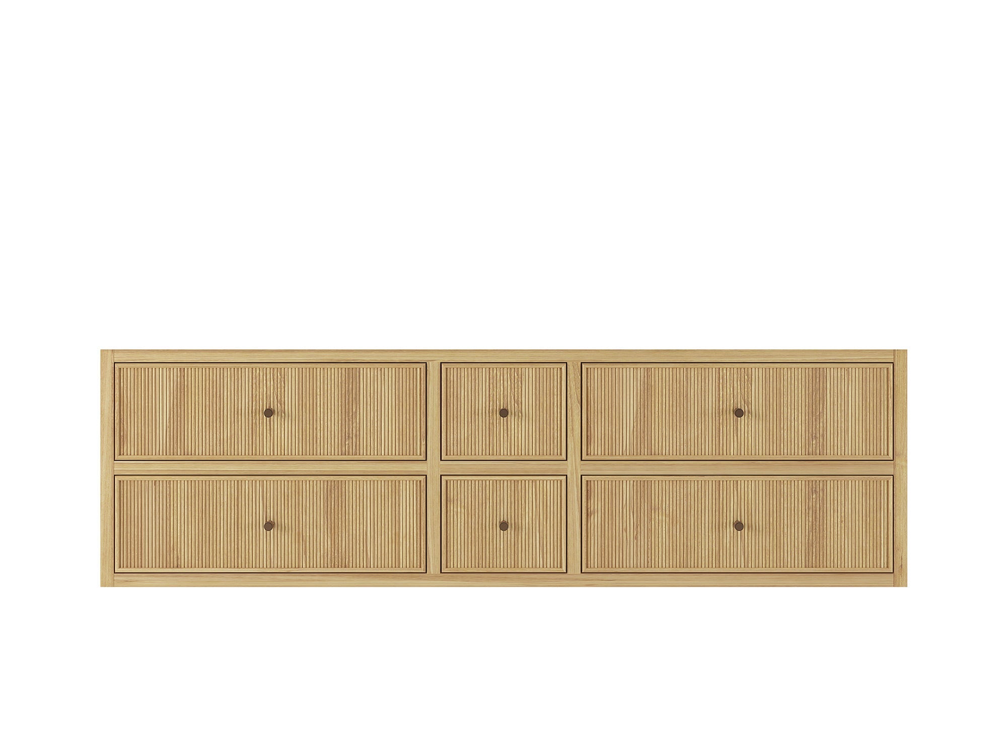 Sonoma Reeded Floating Teak 72 in. W x 22 in. D Double Sink Bathroom Vanity
