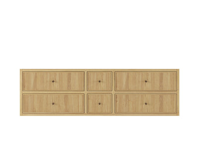 Sonoma Reeded Floating Teak 72 in. W x 22 in. D Double Sink Bathroom Vanity