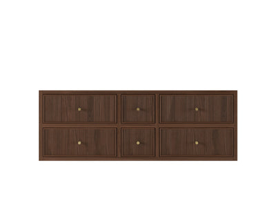 Sonoma Reeded Floating Teak 60 in. W x 22 in. D Double Sink Bathroom Vanity