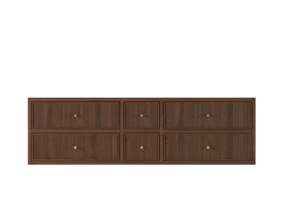 Sonoma Reeded Floating Teak 72 in. W x 22 in. D Double Sink Bathroom Vanity