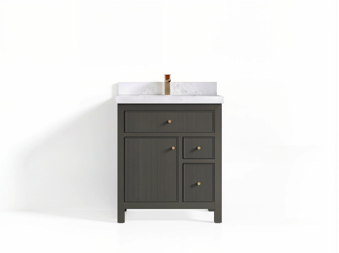 Sonoma 30 in W x 22 in D Reeded Free Standing Single Sink Bathroom Vanity | 
              
                Urbane Bronze
                
                  
             - SON-CAB-URB-29 - photo №1