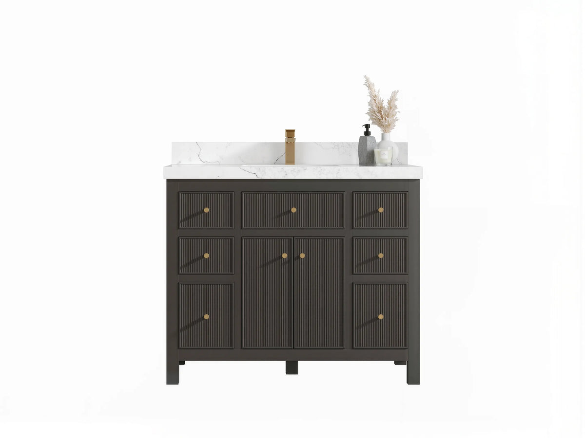 Sonoma 42 in W x 22 in D Free Standing Reeded Single Sink Bathroom Vanity