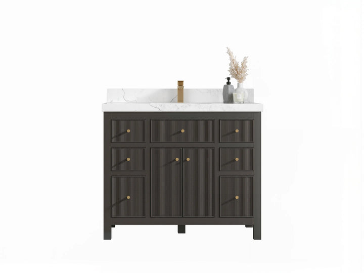 Sonoma 42 in W x 22 in D Free Standing Reeded Single Sink Bathroom Vanity - photo 1