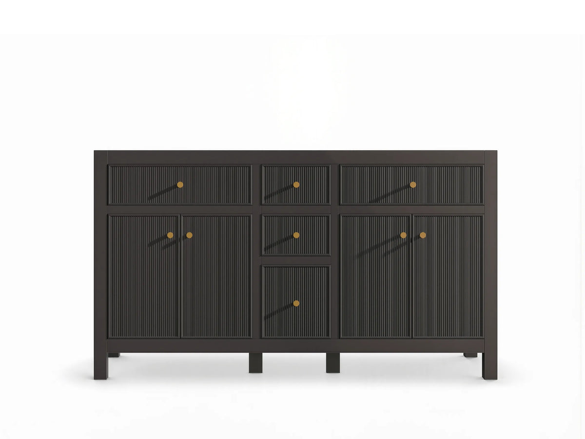 Sonoma 60 in W x 22 in D Free Standing Reeded Double Sink Bathroom Vanity
