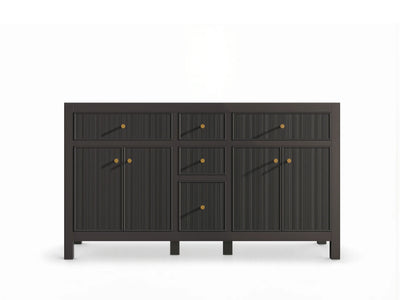 Sonoma 60 in W x 22 in D Free Standing Reeded Double Sink Bathroom Vanity
