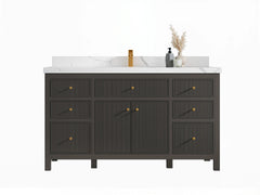 Sonoma 60 in W x 22 in D Free Standing Reeded Single Sink Bathroom Vanity - photo 1