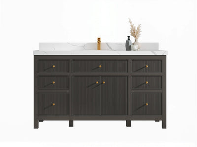 Sonoma 60 in W x 22 in D Free Standing Reeded Single Sink Bathroom Vanity