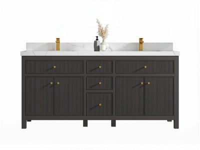 Sonoma 72 in W x 22 in D Free Standing Reeded Double Sink Bathroom Vanity