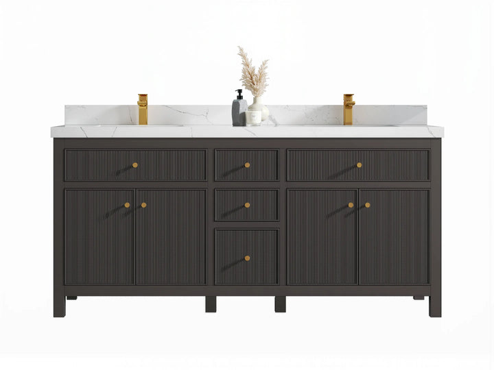 Sonoma 72 in W x 22 in D Free Standing Reeded Double Sink Bathroom Vanity - photo 1