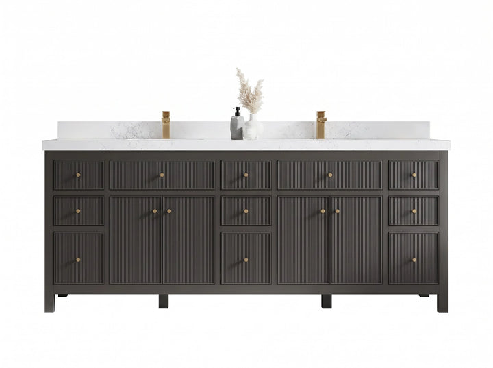 Sonoma 84 in W x 22 in D Free Standing Reeded Double Sink Bathroom Vanity - photo 1