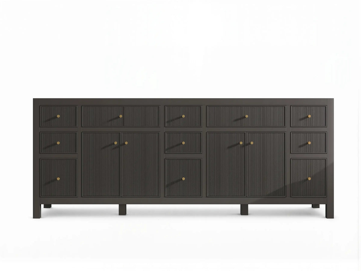 Sonoma 84 in W x 22 in D Free Standing Reeded Double Sink Bathroom Vanity